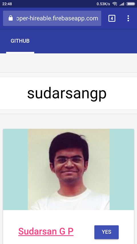 developer hireable screenshot